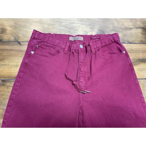 Judy Blue Garment Dyed Scarlet Red Drawstring Jeans Size 11/30 - Picture 3 of 11